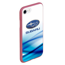 Чехол iPhone 7/8 матовый Subaru Спорт текстура, цвет: 3D-малиновый — фото 2