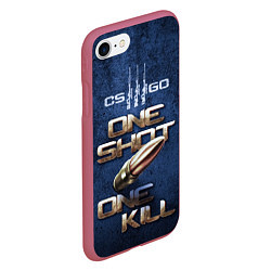 Чехол iPhone 7/8 матовый One Shot One Kill CS GO, цвет: 3D-малиновый — фото 2