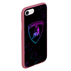 Чехол iPhone 7/8 матовый Lamborghini Sport Pattrn, цвет: 3D-малиновый — фото 2