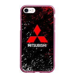 Чехол iPhone 7/8 матовый Mitsubishi Logo auto, цвет: 3D-малиновый