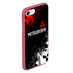 Чехол iPhone 7/8 матовый Mitsubishi Sport Pattern, цвет: 3D-малиновый — фото 2