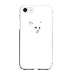 Чехол iPhone 7/8 матовый Белый незаметный кот, цвет: 3D-белый