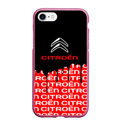 Чехол iPhone 7/8 матовый Citroen ситроен, цвет: 3D-малиновый