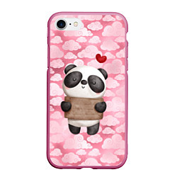 Чехол iPhone 7/8 матовый Панда с сердечком love