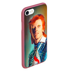 Чехол iPhone 7/8 матовый Ziggy Stardust Portrait, цвет: 3D-малиновый — фото 2