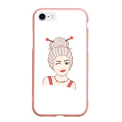 Чехол iPhone 7/8 матовый LoveKnit, цвет: 3D-светло-розовый