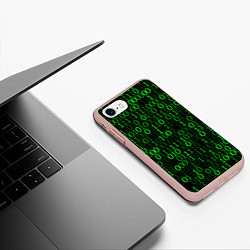 Чехол iPhone 7/8 матовый Бинарный Код Binary Code, цвет: 3D-светло-розовый — фото 2