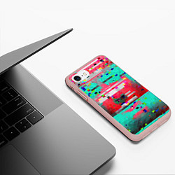 Чехол iPhone 7/8 матовый Fashion glitch 2088, цвет: 3D-светло-розовый — фото 2