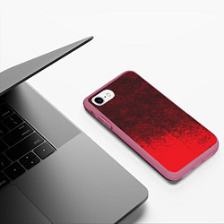 Чехол iPhone 7/8 матовый RED GRUNGE SPORT GRUNGE, цвет: 3D-малиновый — фото 2