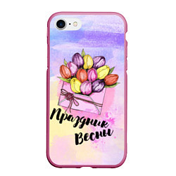 Чехол iPhone 7/8 матовый Письмо весны, цвет: 3D-малиновый