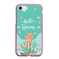 Чехол iPhone 7/8 матовый Hello spring, цвет: 3D-малиновый
