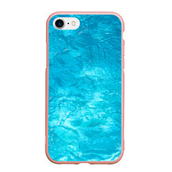 Чехол iPhone 7/8 матовый Голубой океан Голубая вода, цвет: 3D-светло-розовый
