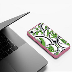 Чехол iPhone 7/8 матовый Skoda Шкода Pattern, цвет: 3D-малиновый — фото 2