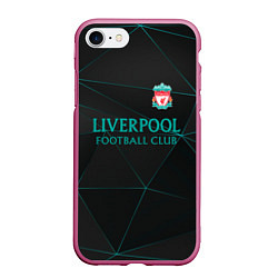 Чехол iPhone 7/8 матовый LIVERPOOL ЛИВЕРПУЛЬ, цвет: 3D-малиновый