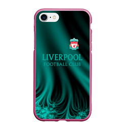 Чехол iPhone 7/8 матовый Liverpool спорт, цвет: 3D-малиновый