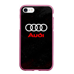 Чехол iPhone 7/8 матовый Audi спорт, цвет: 3D-малиновый