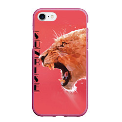 Чехол iPhone 7/8 матовый Leopard sunrise, цвет: 3D-малиновый