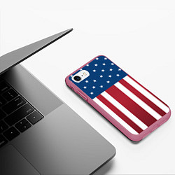 Чехол iPhone 7/8 матовый Как у Кит Флинта Продиджи, цвет: 3D-малиновый — фото 2