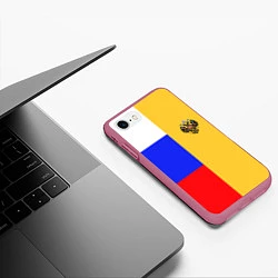 Чехол iPhone 7/8 матовый Имперское знамя ТРИКОЛОР, цвет: 3D-малиновый — фото 2
