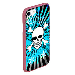Чехол iPhone 7/8 матовый Neon Skull, цвет: 3D-малиновый — фото 2