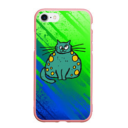 Чехол iPhone 7/8 матовый Прикольный зеленый кот