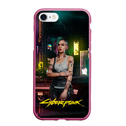 Чехол iPhone 7/8 матовый Judy cyberpunk2077