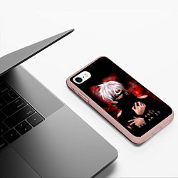 Чехол iPhone 7/8 матовый Tokyo Ghoul Токийский Гуль Who am I, цвет: 3D-светло-розовый — фото 2