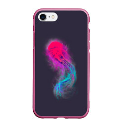 Чехол iPhone 7/8 матовый Медуза Градиент Неон, цвет: 3D-малиновый