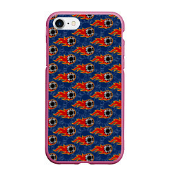 Чехол iPhone 7/8 матовый Фишки, Ставки, Покер, цвет: 3D-малиновый