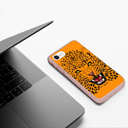 Чехол iPhone 7/8 матовый Leopard Леопард, цвет: 3D-светло-розовый — фото 2