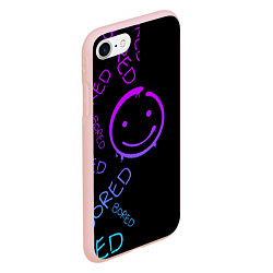 Чехол iPhone 7/8 матовый Neon Bored Half pattern, цвет: 3D-светло-розовый — фото 2