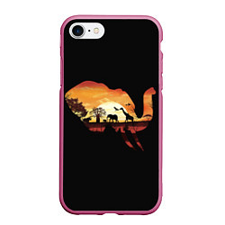 Чехол iPhone 7/8 матовый Душа природы - слон, цвет: 3D-малиновый
