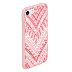 Чехол iPhone 7/8 матовый Абстракция в стиле дудл Розовый и белый цвета Лини, цвет: 3D-светло-розовый — фото 2