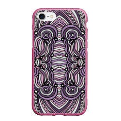 Чехол iPhone 7/8 матовый Абстракция Разноцветный калейдоскоп Фиолетовый, че, цвет: 3D-малиновый