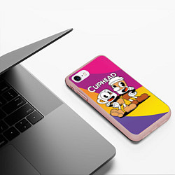 Чехол iPhone 7/8 матовый Cuphead Show Чашечки, цвет: 3D-светло-розовый — фото 2