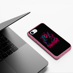 Чехол iPhone 7/8 матовый Сова с топором Stage Fright, цвет: 3D-малиновый — фото 2