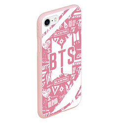 Чехол iPhone 7/8 матовый Bts паттерн, цвет: 3D-светло-розовый — фото 2