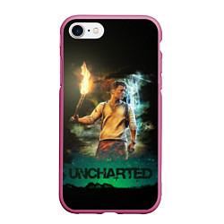Чехол iPhone 7/8 матовый Uncharted Tom Holland, цвет: 3D-малиновый