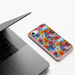 Чехол iPhone 7/8 матовый Ромашки-лютики, цвет: 3D-светло-розовый — фото 2