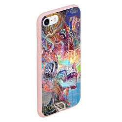 Чехол iPhone 7/8 матовый Cyber skull Vanguard pattern, цвет: 3D-светло-розовый — фото 2