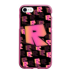 Чехол iPhone 7/8 матовый ROBLOX ЛОГО, цвет: 3D-малиновый