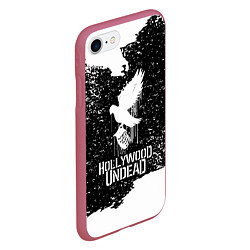 Чехол iPhone 7/8 матовый Hollywood Undead - CHAOS Out Now, цвет: 3D-малиновый — фото 2