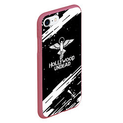 Чехол iPhone 7/8 матовый Hollywood undead logo, цвет: 3D-малиновый — фото 2