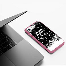 Чехол iPhone 7/8 матовый Imagine dragons rock, цвет: 3D-малиновый — фото 2