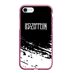 Чехол iPhone 7/8 матовый LED ZEPPELIN ЛЕД ЗЕППЕЛИН, цвет: 3D-малиновый