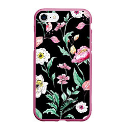 Чехол iPhone 7/8 матовый Цветы Нарисованные от Руки