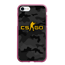 Чехол iPhone 7/8 матовый Counter-Strike Камуфляж Тёмные Воды