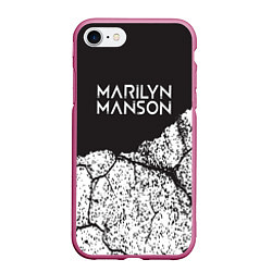 Чехол iPhone 7/8 матовый Marilyn manson, цвет: 3D-малиновый