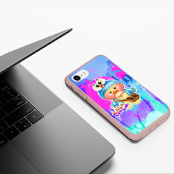 Чехол iPhone 7/8 матовый Яркая Лалафанфан, цвет: 3D-светло-розовый — фото 2