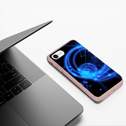 Чехол iPhone 7/8 матовый Неоновый космос Neon space, цвет: 3D-светло-розовый — фото 2